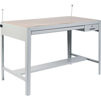 Base pour table &agrave; dessin de pr&eacute;cision, 56-3/8" la x Gris Sécurité Médic