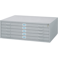 Steel Plan Files, 5 Drawers, 46-3/8" W x 35-3/8" D x 16-1/2" H Sécurité Médic