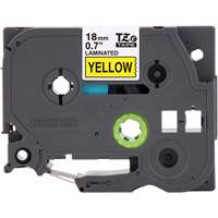 Tape Cartridge for P-touch&reg; Labeling System, 18 mm x 8 m, Black on Yellow Sécurité Médic