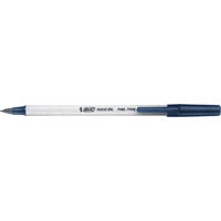 Bic&reg; Round Stic Ball Point Pen, Blue, 1 mm Sécurité Médic