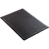 Conductive Anti-Fatigue Rubber Mat Interlocking Room System, Rubber, 2' W x 3' L, 1/2" Thick, Black Sécurité Médic