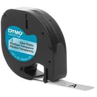 Labels for LetraTag Plus LT100-H, 12 mm x 157-12/25", Black on Clear Sécurité Médic