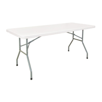 Table pliante, Rectangulaire, 72" l x 30" la, Poly&eacute;thyl&egrave;ne, Blanc Sécurité Médic