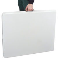 Fold-in-Half Table, Rectangular, 72" L x 30" W, Polyethylene, White Sécurité Médic