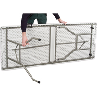Fold-in-Half Table, Rectangular, 72" L x 30" W, Polyethylene, White Sécurité Médic