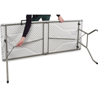 Fold-in-Half Table, Rectangular, 72" L x 30" W, Polyethylene, White Sécurité Médic