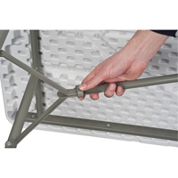 Folding Table, Rectangular, 48" L x 24" W, Polyethylene, White Sécurité Médic