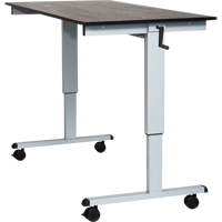 Bureau ajustable pour travail assis et debout, , 48-1/2" h x 59" la x 29-1/2" p, Noir Sécurité Médic