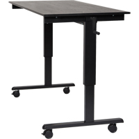 Bureau ajustable pour travail assis et debout, , 48-1/2" h x 59" la x 29-1/2" p, Noir Sécurité Médic