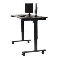 Bureau ajustable pour travail debout, , 45-1/4" h x 29-1/2" p, Noir Sécurité Médic
