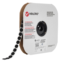 Attache Velcoin, Crochet, 3/4" dia., Adh&eacute;sif, Noir Sécurité Médic