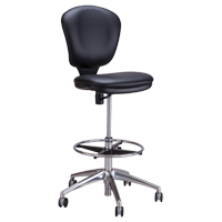 Metro Extended-High Chair, Vinyl, Black, 250 lbs. Capacity Sécurité Médic