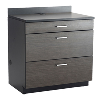 Armoire modulaire de base, 3 tiroirs, 36" la x 25" p x 39" h, Nuit d'Asie/noir Sécurité Médic