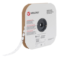 Attache Velcoin, Crochet, 3/4" dia., Adh&eacute;sif, Blanc Sécurité Médic