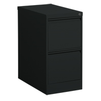 Vertical Filing Cabinet, Steel, 2 Drawers, 15-1/7" W x 25" D x 29" H, Black Sécurité Médic
