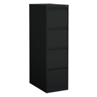 Vertical Filing Cabinet, Steel, 4 Drawers, 15-1/7" W x 25" D x 52" H, Black Sécurité Médic