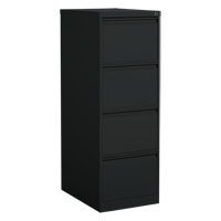Vertical Filing Cabinet, Steel, 4 Drawers, 18-1/7" W x 25" D x 52" H, Black Sécurité Médic
