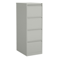 Vertical Filing Cabinet, Steel, 4 Drawers, 18-1/7" W x 25" D x 52" H, Grey Sécurité Médic
