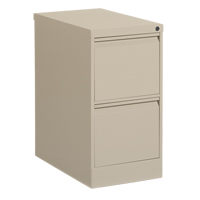 Vertical Filing Cabinet, Steel, 2 Drawers, 15-1/7" W x 25" D x 29" H, Beige Sécurité Médic