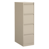 Vertical Filing Cabinet, Steel, 4 Drawers, 15-1/7" W x 25" D x 52" H, Beige Sécurité Médic