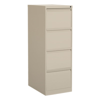 Vertical Filing Cabinet, Steel, 4 Drawers, 18-1/7" W x 25" D x 52" H, Beige Sécurité Médic