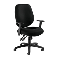 Six 31 Operator Chair, Fabric, Black, 250 lbs. Capacity Sécurité Médic