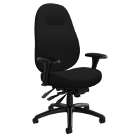 Medium Back Comfort Chair, Polyester, Black, 300 lbs. Capacity Sécurité Médic