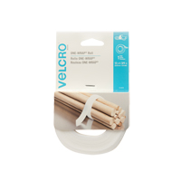 Ruban d'attaches One-Wrap, Boucle et crochet, 12' x 3/4", Auto-aggripant, Blanc Sécurité Médic