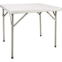 Folding Table, Square, 34" L x 34" W, Polyethylene, White Sécurité Médic