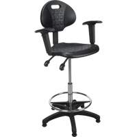 Tabouret ergonomique robuste avec accoudoirs r&eacute;glables, Stationnaire, Ajustable Hauteur, Capacit&eacute; 250 lb Sécurité Médic
