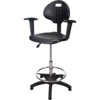Tabouret ergonomique robuste avec accoudoirs r&eacute;glables, Stationnaire, Ajustable Hauteur, Capacit&eacute; 250 lb Sécurité Médic