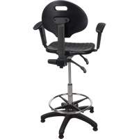 Tabouret ergonomique robuste avec accoudoirs r&eacute;glables, Stationnaire, Ajustable Hauteur, Capacit&eacute; 250 lb Sécurité Médic