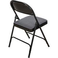 Chaise pliante de luxe en tissu rembourr&eacute;e, Acier, Gris, Capacit&eacute; 300 lb Sécurité Médic