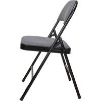 Chaise pliante de luxe en tissu rembourr&eacute;e, Acier, Gris, Capacit&eacute; 300 lb Sécurité Médic