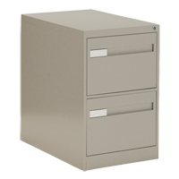 Vertical Filing Cabinet with Recessed Drawer Handles, 2 Drawers, 18.15" W x 26.56" D x 29" H, Beige Sécurité Médic