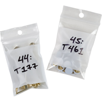 White Block Poly Bags, Reclosable, 3" x 2", 2 mils Sécurité Médic