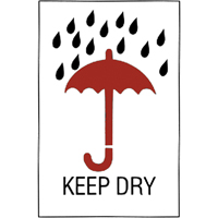 &eacute;tiquettes pour traitement sp&eacute;cial Keep Dry, 6" lo x 4" la, Rouge/blanc Sécurité Médic