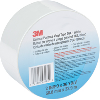 General Purpose Vinyl Tape 764, 48 mm (2") W x 32.9 m (108') L, White Sécurité Médic