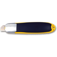 Couteau de s&eacute;curit&eacute; autor&eacute;tractable automatique, 15 mm, Acier au carbone, Prise en Plastique Sécurité Médic