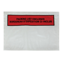 Pochette pour bordereau d'exp&eacute;dition, 7" lo x 5-1/2" la, Style Insertion par l'arri&egrave;re Sécurité Médic