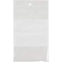 Sacs en poly avec espace inscriptible blanc, Refermable, 6" x 4", 2 mils Sécurité Médic