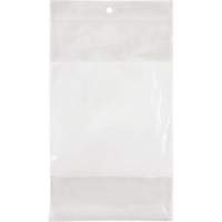 Sacs en poly avec espace inscriptible blanc, Refermable, 8" x 5", 2 mils Sécurité Médic