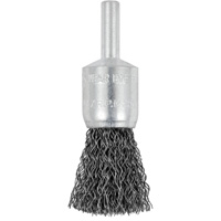 Brosse &agrave; fils cr&ecirc;p&eacute;s mont&eacute;e sur mandrin E050-12, 1/2", Fils 0,012", Tige 1/4" Sécurité Médic