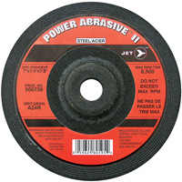A24R POWER ABRASIVE Grinding Wheel, 7" x 1/4", 7/8" Arbor, Type T27 Sécurité Médic