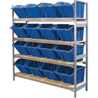 &eacute;tag&egrave;res larges avec bacs g&eacute;ants en plastique, Acier, Sans boulons, Capacit&eacute; 800 lb, 66" la x 72" h x 18" p Sécurité Médic