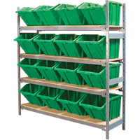 &eacute;tag&egrave;res larges avec bacs g&eacute;ants en plastique, Acier, Sans boulons, Capacit&eacute; 800 lb, 66" la x 72" h x 18" p Sécurité Médic