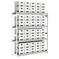 &eacute;tag&egrave;re-classeur de grande largeur, Acier, 4 Tablettes, 72" la x 18" p x 84" h, Ensemble Ajout Sécurité Médic