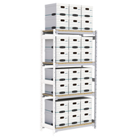 &eacute;tag&egrave;re-classeur de grande largeur, Acier, 4 Tablettes, 42" la x 18" p x 84" h, Ensemble Ajout Sécurité Médic