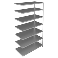 Shelving Unit, Galvanized Steel, Slotted Angle, 275 lbs. Capacity, 48" W x 84" H x 24" D Sécurité Médic