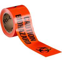 Ruban pour barricade, Anglais, 3" la x 200' lo, 3 mils, Noir/orange Sécurité Médic